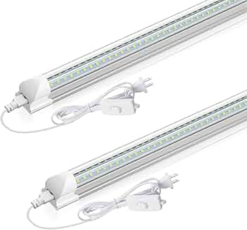 cnsunway - 2ft led shop light, 20w, 3000lm, 3000k warm white, t8 led tube lights, ceiling and utility shop lights, linkable lamp for room, garage, workbench