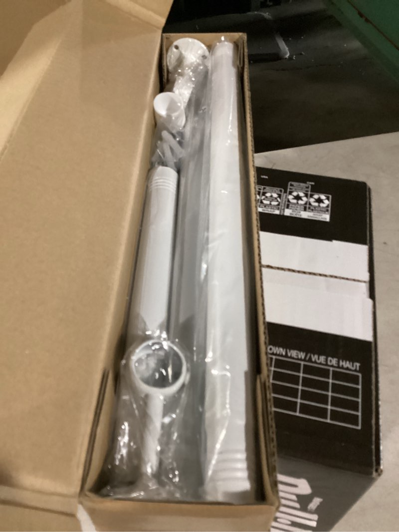 Condition photo showing Good Condition for Closet Rod, Closet Rods for Hanging Clothes, 17 to 67 inch Adjustable Ceiling/Wall mounted Closet Hanging Rod, Heavy Duty Clothes Rod Clothing Bar, Closet Poles for Hanging Clothes for Wardrobe White 17-67in