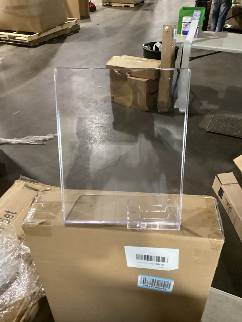 Condition photo showing Good Condition for remerry 12 pcs acrylic sign holder with business card holder slanted paper stand clear brochure display stand heavy duty plastic signs for office table advertisement flyer (5 x 7 inch)