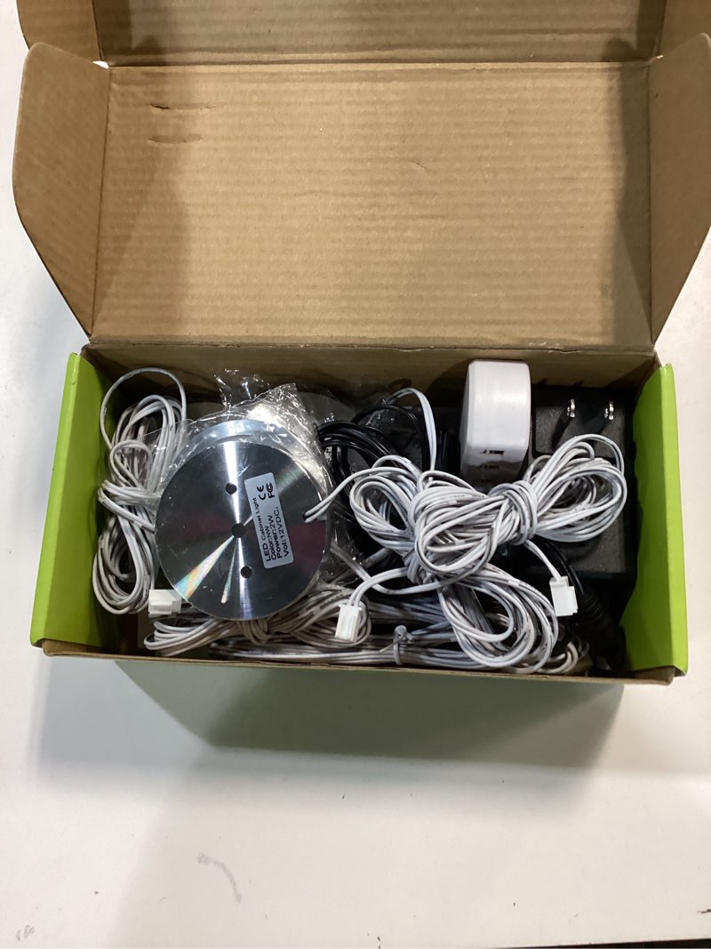 Condition photo showing Good Condition for AIBOO LED Under Cabinet Lighting Fixture Kitchen Under Counter Lights with Plug in and Wireless RF Remote Control, 6 Thin Cabinet LED Puck Light Kits (4000K Natural White)