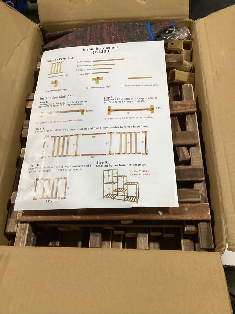 Condition photo showing Good Condition for multi-tier wooden plant stand (model k333)