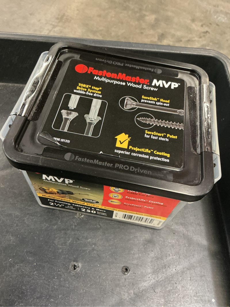 Condition photo showing New/Like New for fastenmaster #10 x 2-1/2 in. torx ttap drive suresink flat head mvp multi-purpose wood screw (250-pack)