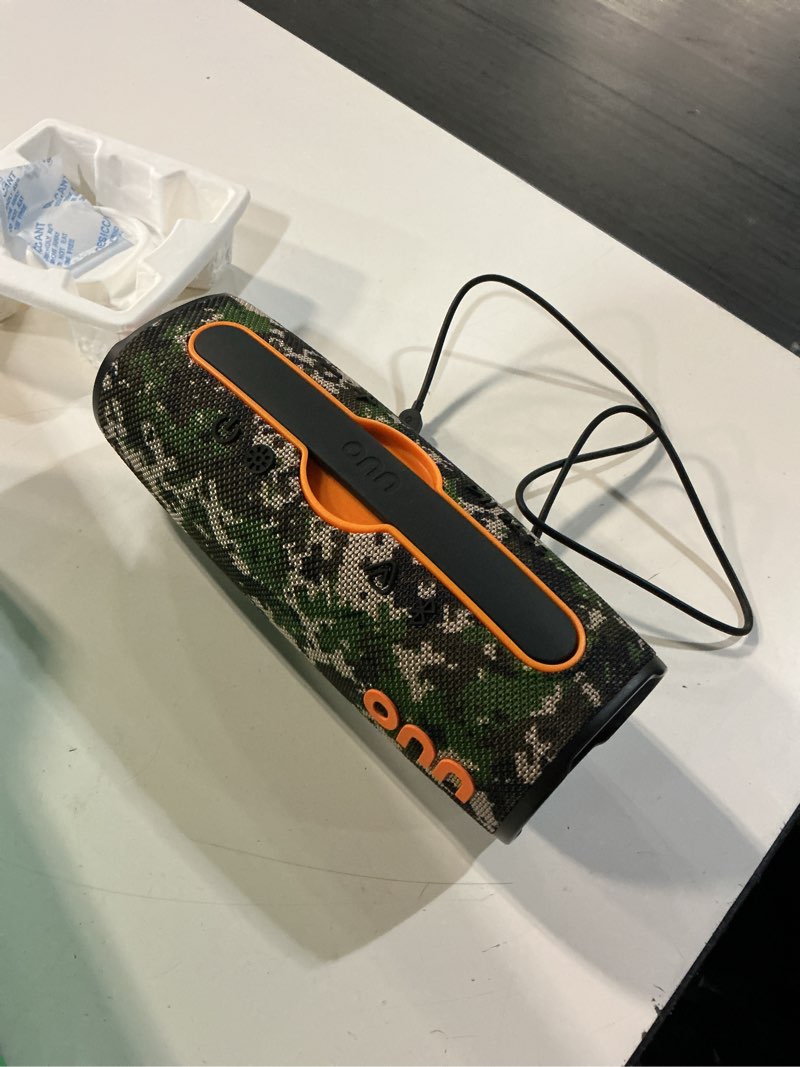 Condition photo showing Good Condition for onn large rugged speaker with led lighting, camo