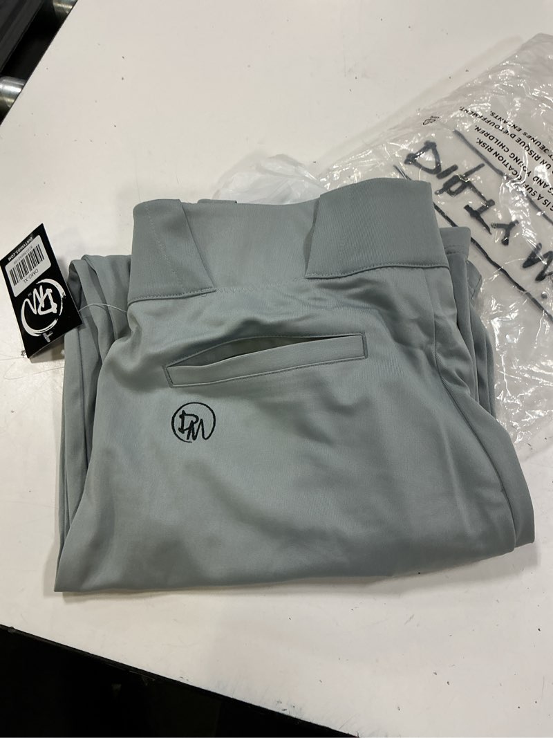 Condition photo showing Good Condition for dirty mids original the essentials baseball pants – pro fit, anti-slip waistband – white, black, grey  x-large grey