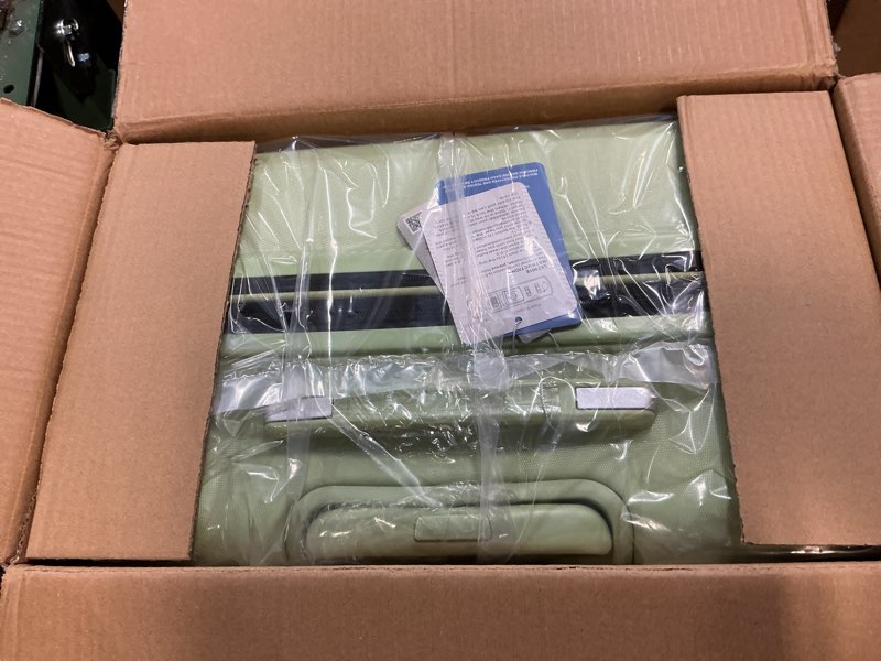 Condition photo showing Good Condition for 5-Piece Luggage Set, Lightweight ABS+PC Hard Shell Suitcase with YKK Zipper & TSA Lock for Family, Avocado Green, 14in/18in/20in/24in/28in 14in/18in/20in/24in/28in Avocado Green