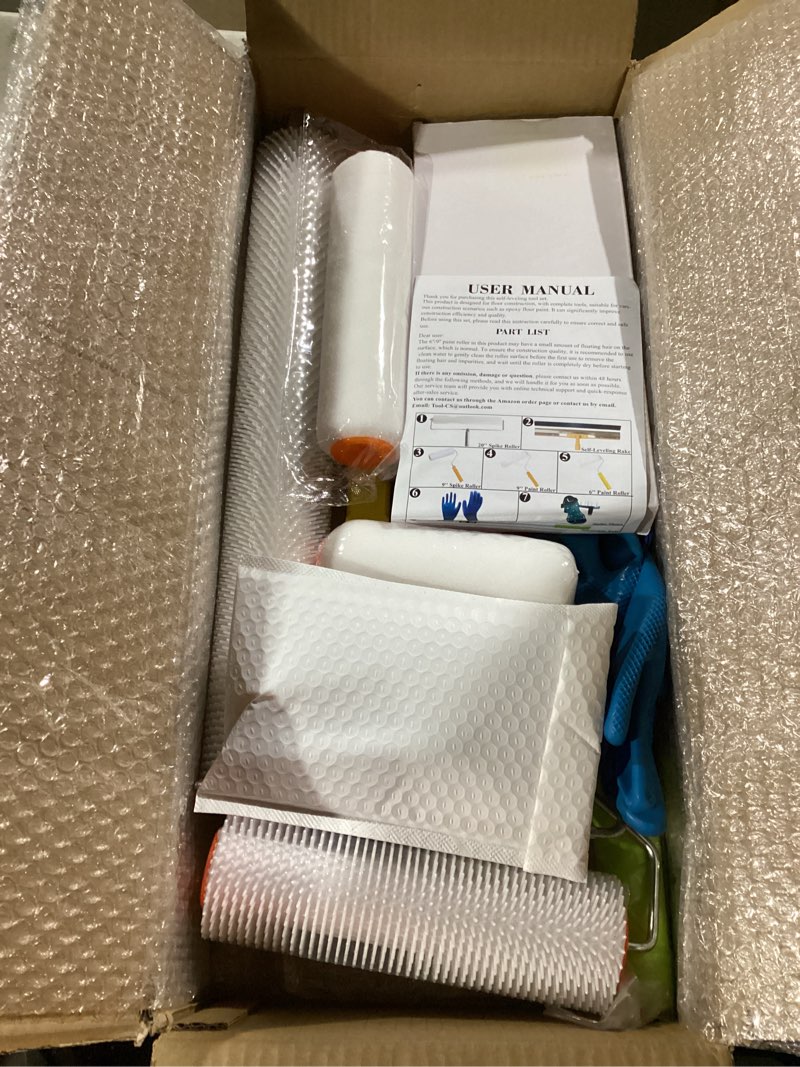 Condition photo showing New/Like New for self leveling cement tool kit,epoxy flooring tool kit,self-leveling rake,spike shoes for epoxy flooring,floor leveling tools,spike roller for self-leveling,23.62~55.12 inch telescopic pole