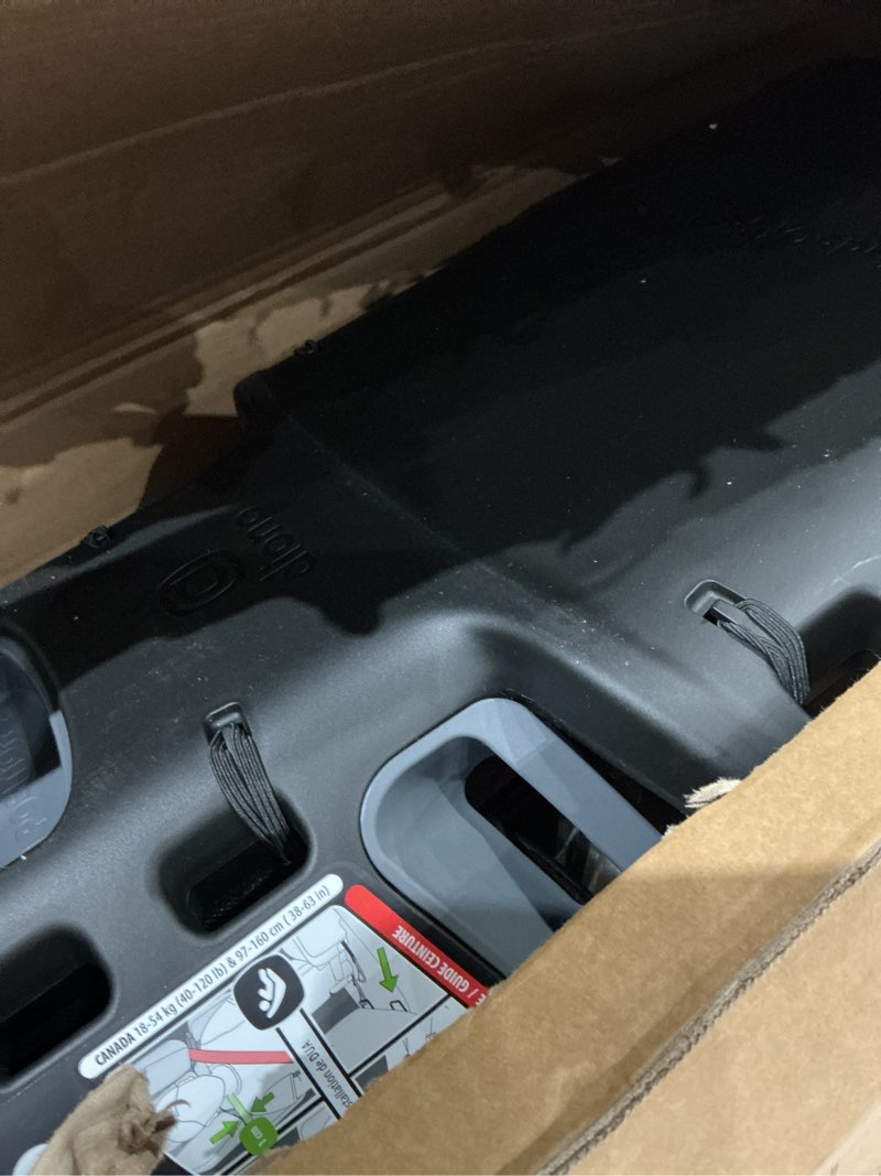 Condition photo showing As Is for diono connect3 rxt 2-in-1 high back booster, slim fit 3-across in many mid-sized sedans and suvs, for children from 40-120 lbs., lightweight with latch, black storm