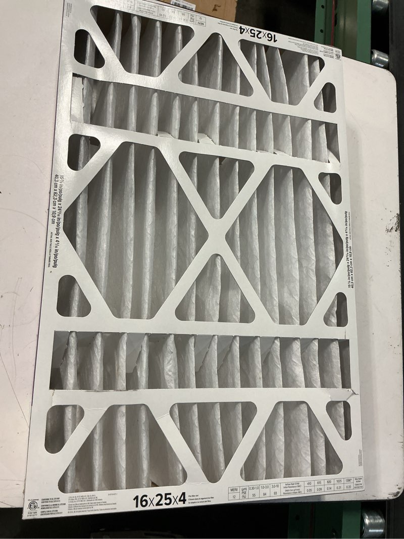 Condition photo showing As Is for filtrete 16x25x4 refillable air filter replacement, mpr 1550, merv 12, allergen bacteria & virus, 2 pack, use with reusable air filter frame of filtrete refillable air filter kit, for hvac, furnace 16x25x4 mpr 1550 refill