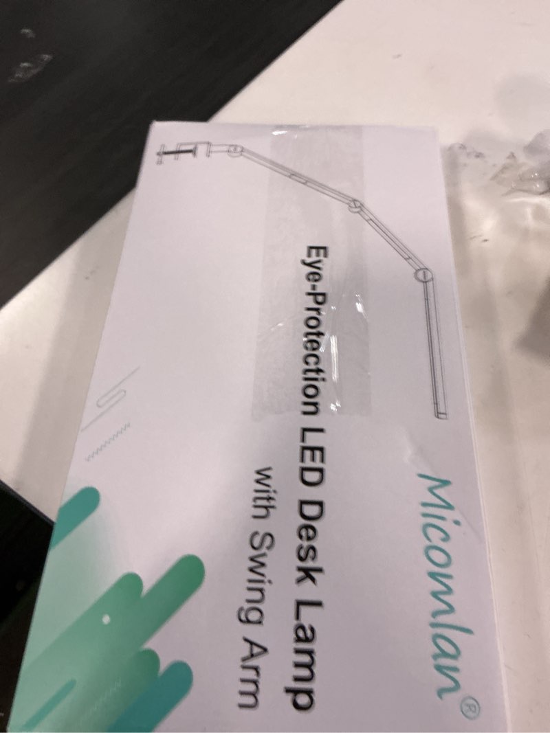 Condition photo showing New/Like New for LED Desk Lamp with Clamp, Architect Desk Lamp with Dual Light and Adjustable Swing Arm, Clip-on Eye-Care 4 CCT Modes & 5 Brightness Levels Table Light Modern Computer Lighting for Home Office Black+Touch