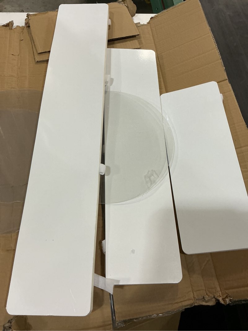 Condition photo showing As Is for cylinder stands for party,set of 3, foldable cardboard centerpiece display,,white cylinder stands for party, reusable wedding decorations, pedestal stands for parties. 3-size set - 55-66lbs load-bearing folding hexagon displays, wedding or birthday event deco 3pcs-11.81*23.62in;11.81*31.5in;11.81*39.37in