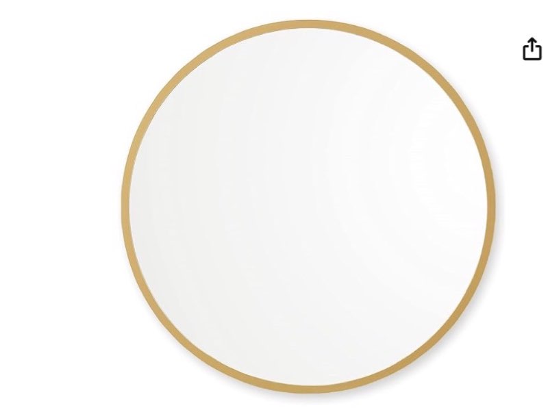 Better Bevel 24” x 24” Matte Gold Rubber Framed Mirror | Round Bathroom Wall Mirror | New Improved C