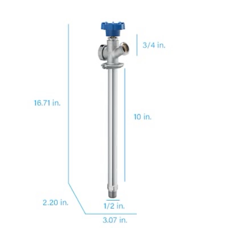 reliabilt 10-in l x 1/2-in mip brass anti-siphon frost resistant multi turn sillcock