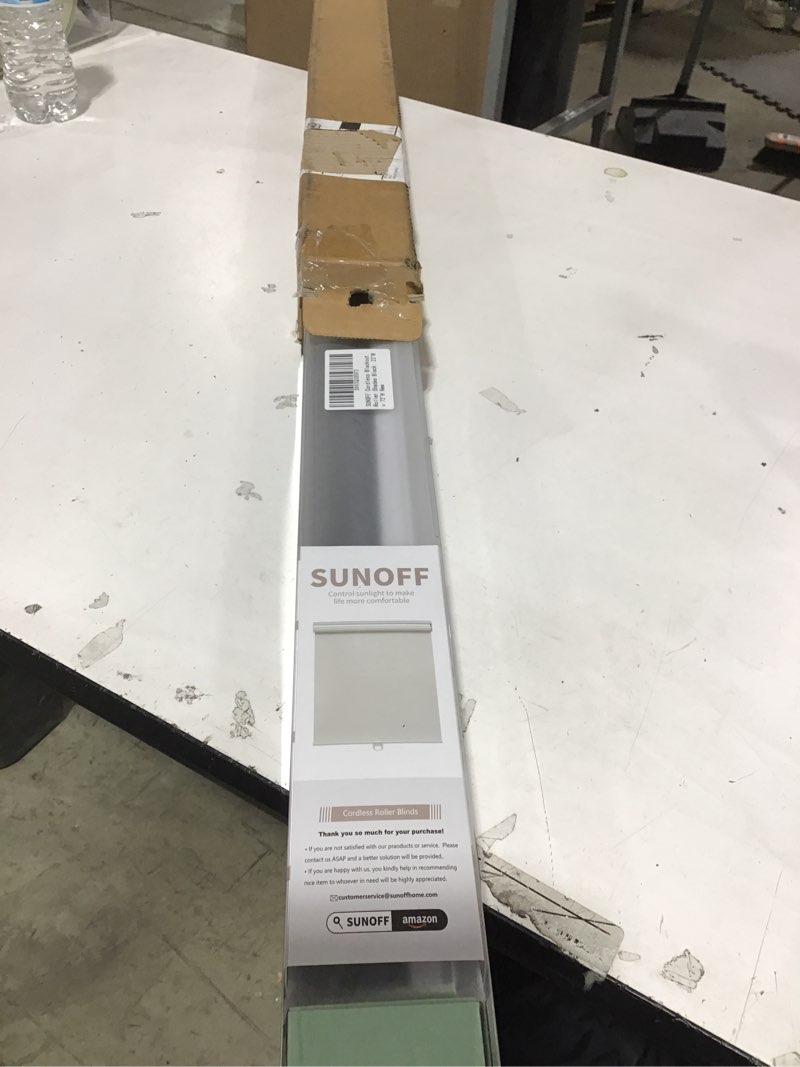 Condition photo showing New/Like New for Blackout Roller Shades Blinds Cordless for Windows Pull Down Room Darkening Door Blinds with Thermal Insulated Easy to Install for Living Room,Bedroom,Home,Office Bathroom Black 23" W x 72" H 23"W x 72"H Black