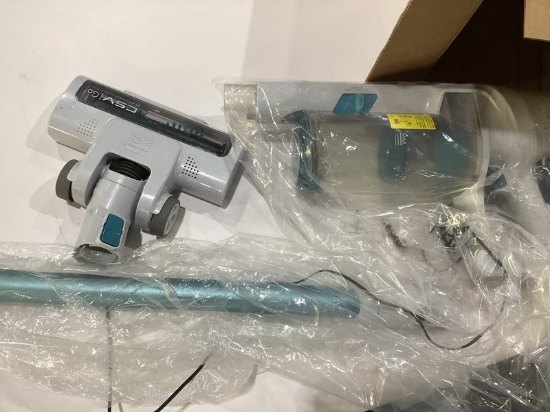 Condition photo showing As Is for Kenmore DS4065 Cordless Stick Vacuum 1L Capacity Lightweight Cleaner 2-Speed Power Suction LED Headlight 2-in-1 Handheld for Hardwood Floor, Carpet & Dog Hair, Blue, DS4065, NOT TESTED AS IS