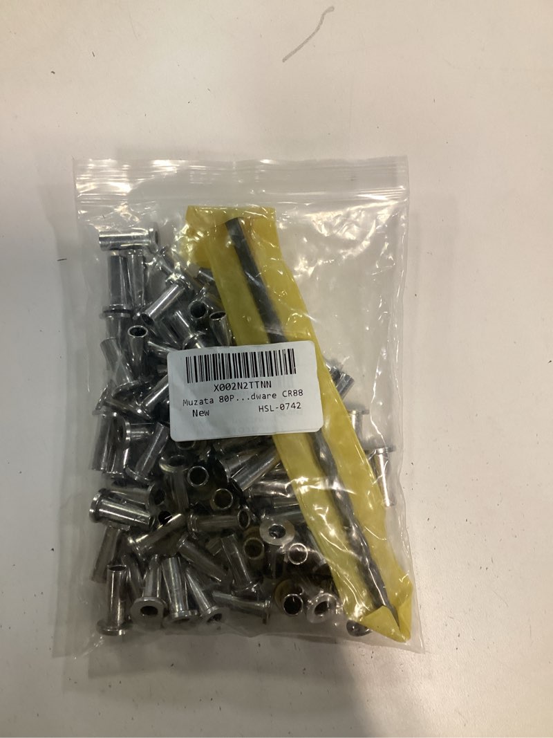 Condition photo showing As Is for Muzata 80 Pack 1/8" 5/32" 3/16" Cable Railing Protector Sleeves T316 Stainless Steel Protective Sleeves Deck Cable Railing Hardware Kit for Wood Posts CR88 Level - 0° 80