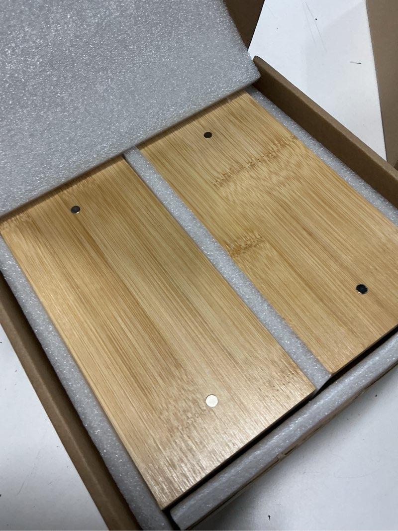 Condition photo showing New/Like New for bamboo food dispenser | kitchen organizers and storage | airtight pantry organizers and storage container | cereal, rice, flour, snack storage (2, small) 2 small
