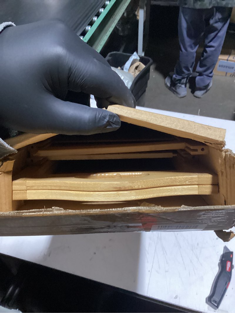 Condition photo showing As Is for UDEAR Bamboo Shoe Rack 5-Tier Shoe Storage Organizer Entryway Shoe Shelf