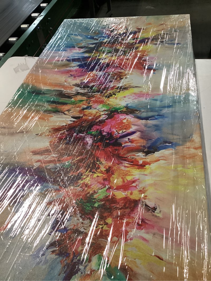 Condition photo showing Good Condition for Large Framed Abstract Colorful Canvas Wall Art Flower Posters Prints Pictures wall Decor Modern Paintings Home Decor for Living Room Bedroom Office(24x48in) Ready to Hang yellow 48"L x 24"W
