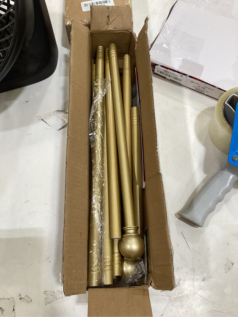 Condition photo showing Good Condition for gold curtain rod for windows 28 to 48 inch,2 pack 5/8 inch diameter adjustable rod with brackets,heavy duty easy to install outdoor curtain rods for bedroom,patio 28-48"(2 pack) gold