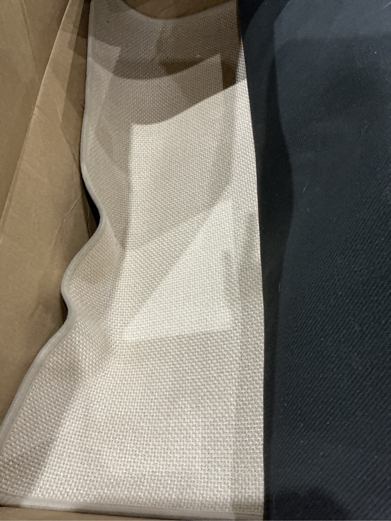 Condition photo showing As Is for (used)goylser 15 ft jute running rugs for hallway, kitchen rug runner non slip washable absorbent hall runner rug, beige runner for kitchen floor non slip 2'4\" x 15' (rectangular) beige