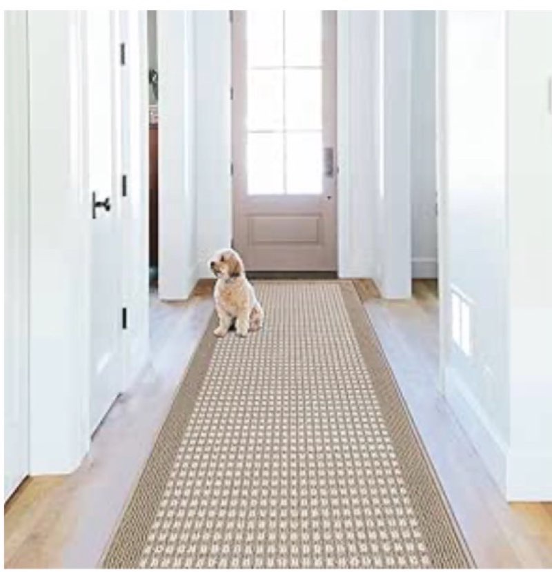   Ileading Laundry Room Runner Rug 2'x6' Non Slip Farmhouse Kitchen Floor Mats with Rubber Backing Machine Washable Beige Indoor Decor Carpet for Doormat Hallway Entryway Petmat Garage Balcony