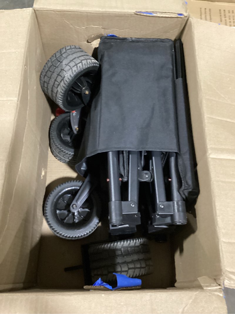 Condition photo showing Good Condition for Collapsible Wagon Carts Foldable 570LBS Beach Wagon with Big All-Terrain Wheels Weight Capacity Heavy Duty Utility Carts with Cup Holders for Garden, Camping, Grocery, Sports Black