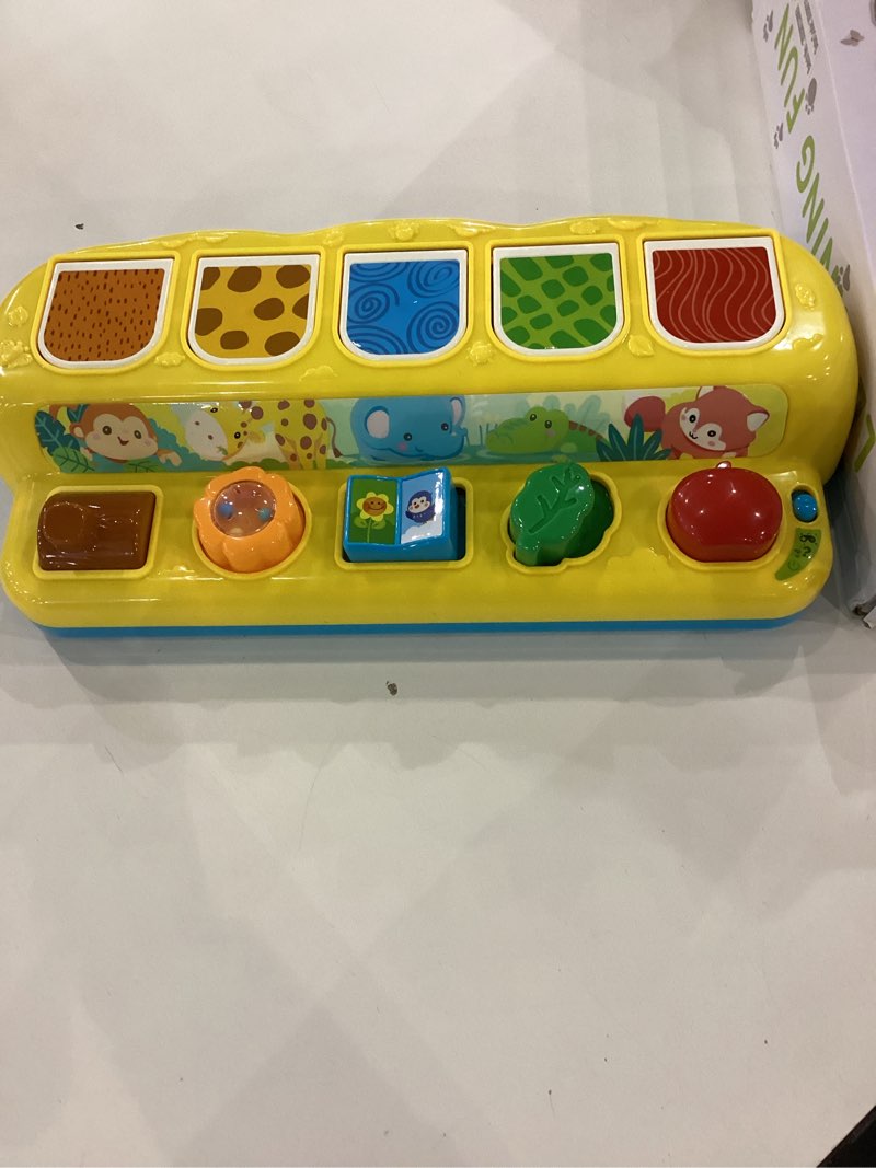 interactive pop up animal toys with music & light, montessori cause and effect toys for 1 year old b