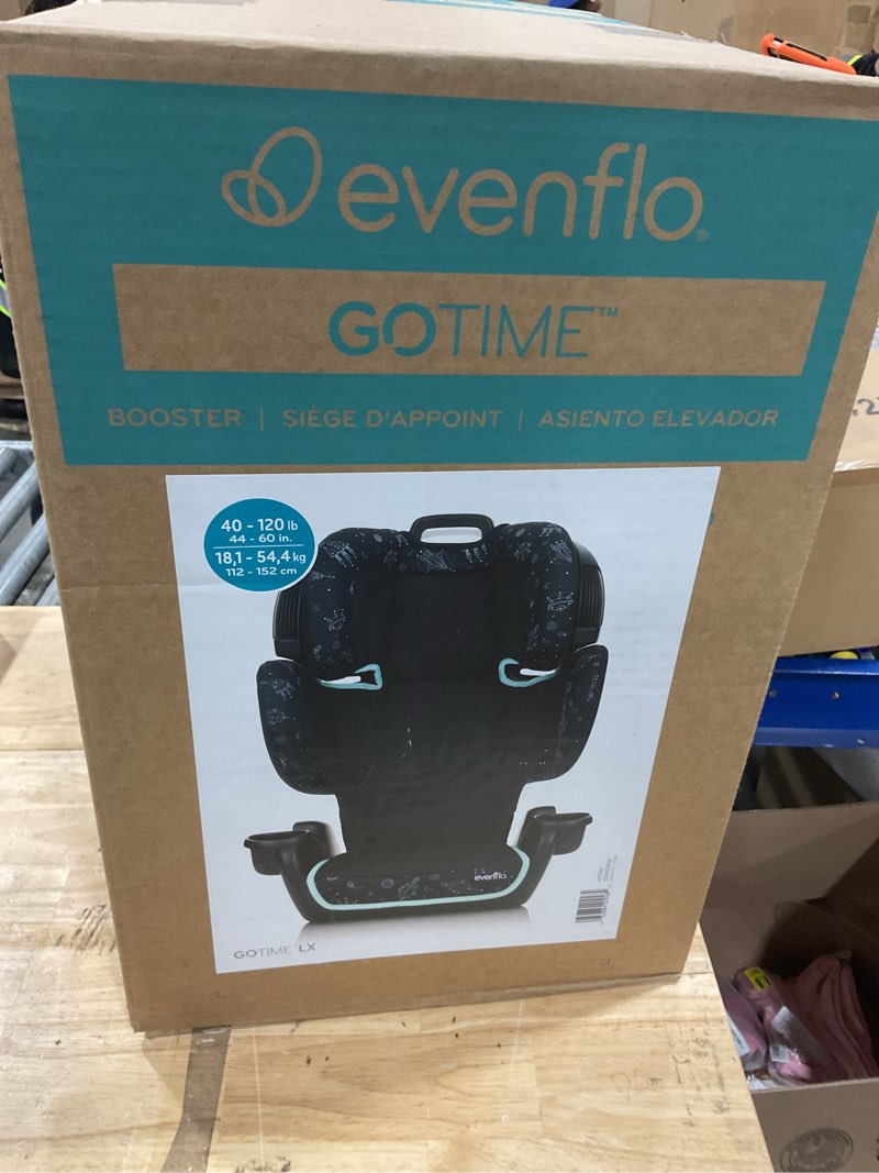 Condition photo showing New/Like New for evenflo gotime lx booster car seat (astro blue)