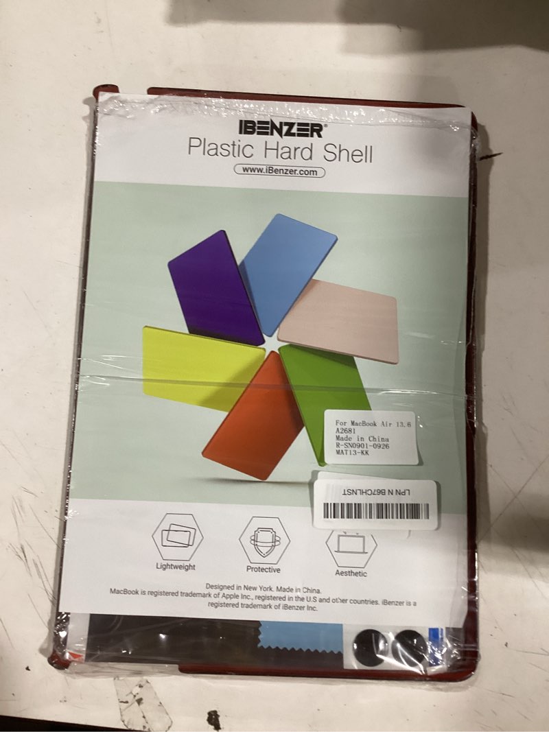 Condition photo showing Good Condition for ibenzer compatible with m2 2023 2022 macbook air 13 inch case, model a2681, hard shell case&keyboard cover&screen film for new m2 mac air 13.6 in with touch id, wine red, at13-kk-wr+2