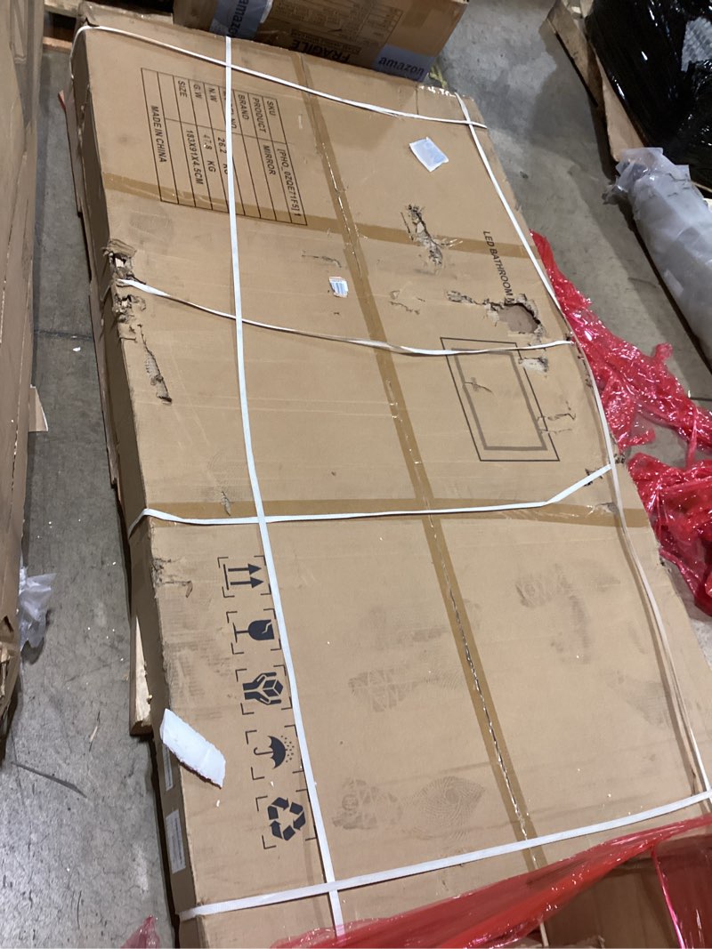 Condition photo showing New/Like New for PioneerWorks 55x30 Inch LED Bathroom Mirror with Anti-Fog & Dimmable Front/Back Lighting, 3-Color Temperature Vanity Mirror with Memory Function, Stepless Dimming for Bathroom Makeup & Grooming 53"L x 30"W