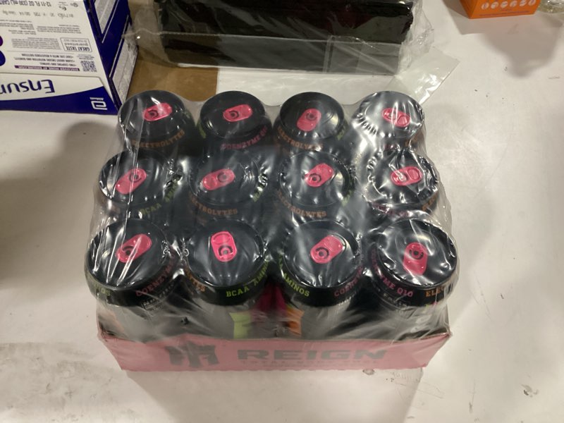 Condition photo showing New/Like New for REIGN Total Body Fuel, Reignbow Sherbet, Fitness & Performance Drink, 16 Fl Oz (Pack of 12) Reignbow Sherbert