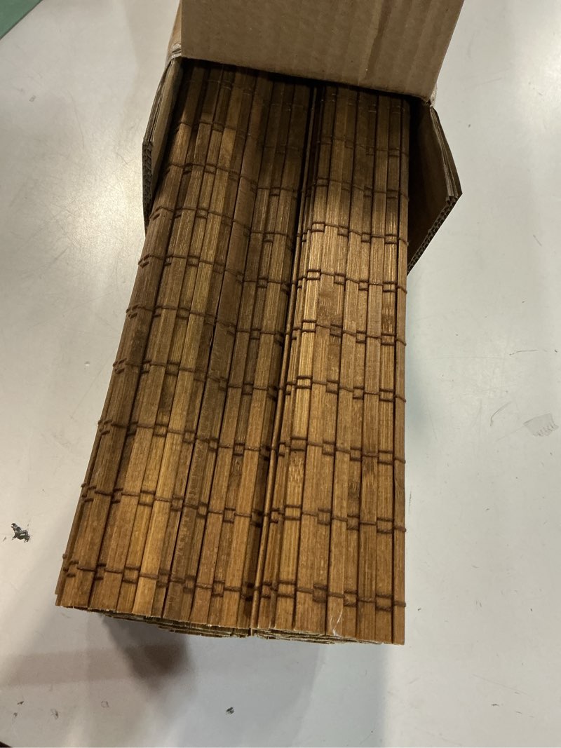 Condition photo showing Good Condition for cordless bamboo roman shades for windows, blinds size (22.5" w ×48" h) colour (highfield teak) ?room darkening?highfield teak 22.5" w × 48" h