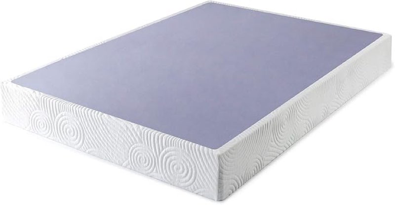zinus metal box spring with wood slats /9 inch mattress foundation/sturdy steel structure/easy assembly, queen