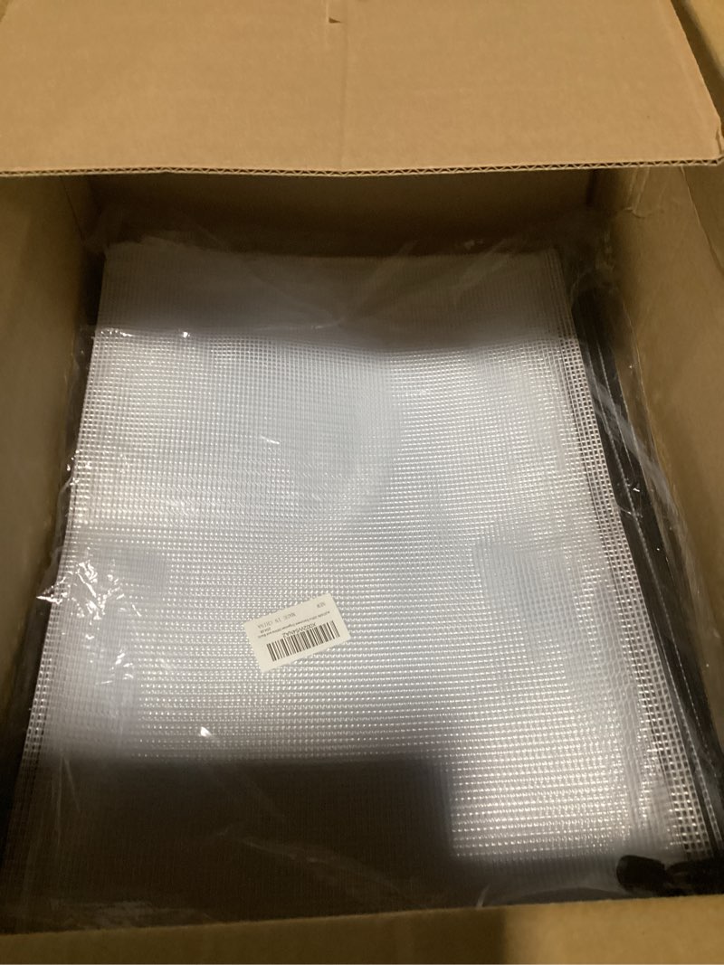 Condition photo showing New/Like New for AUSTARK 20 Pcs Zipper File Bags, Plastic Mesh Pouch, Board Game Storage Bag, Waterproof Bags for Office School (A3 Size 16.9''x12'', White and Black) White and Black A3 Size 16.9 x 12 inch