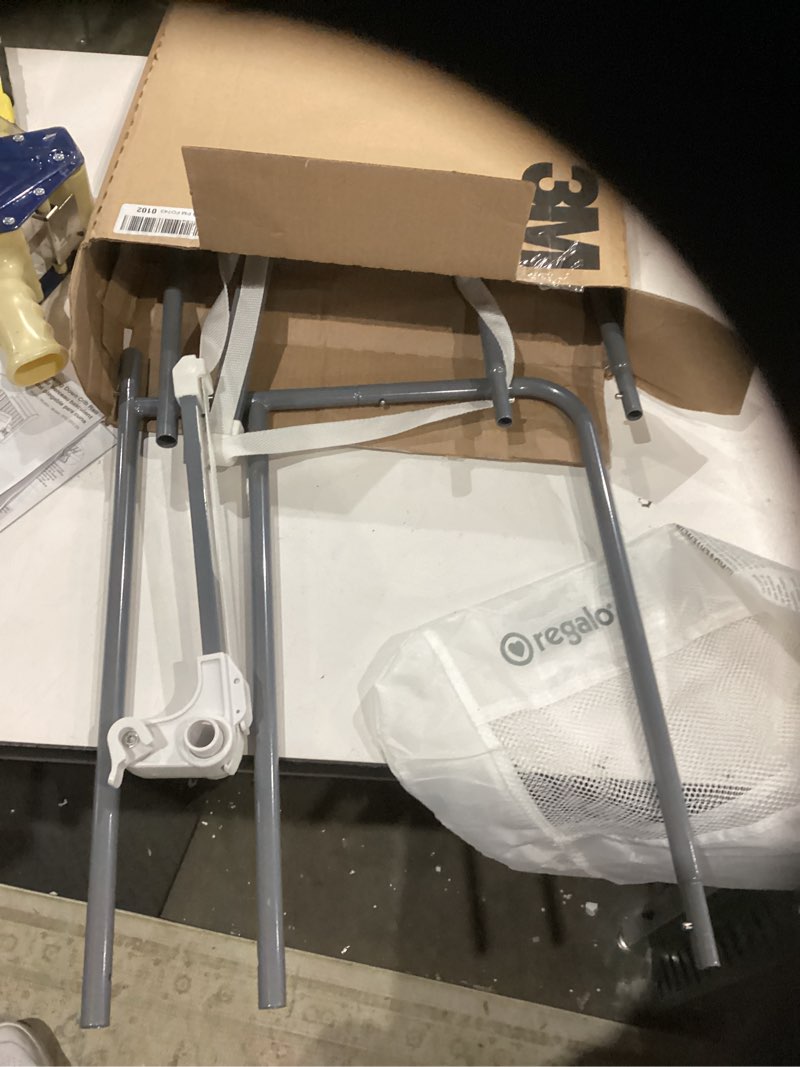 Condition photo showing As Is for regalo swing down crib rail, with reinforced anchor safety system 33 inch