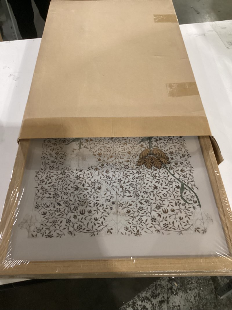Condition photo showing Good Condition for krtoni 3pcs framed vintage william morris wall art, neutral abstract floral canvas artwork prints, rustic boho farmhouse flower botanical picture paintings for living room bedroom office 16w x 24h 24"l x 16"w william morris2#