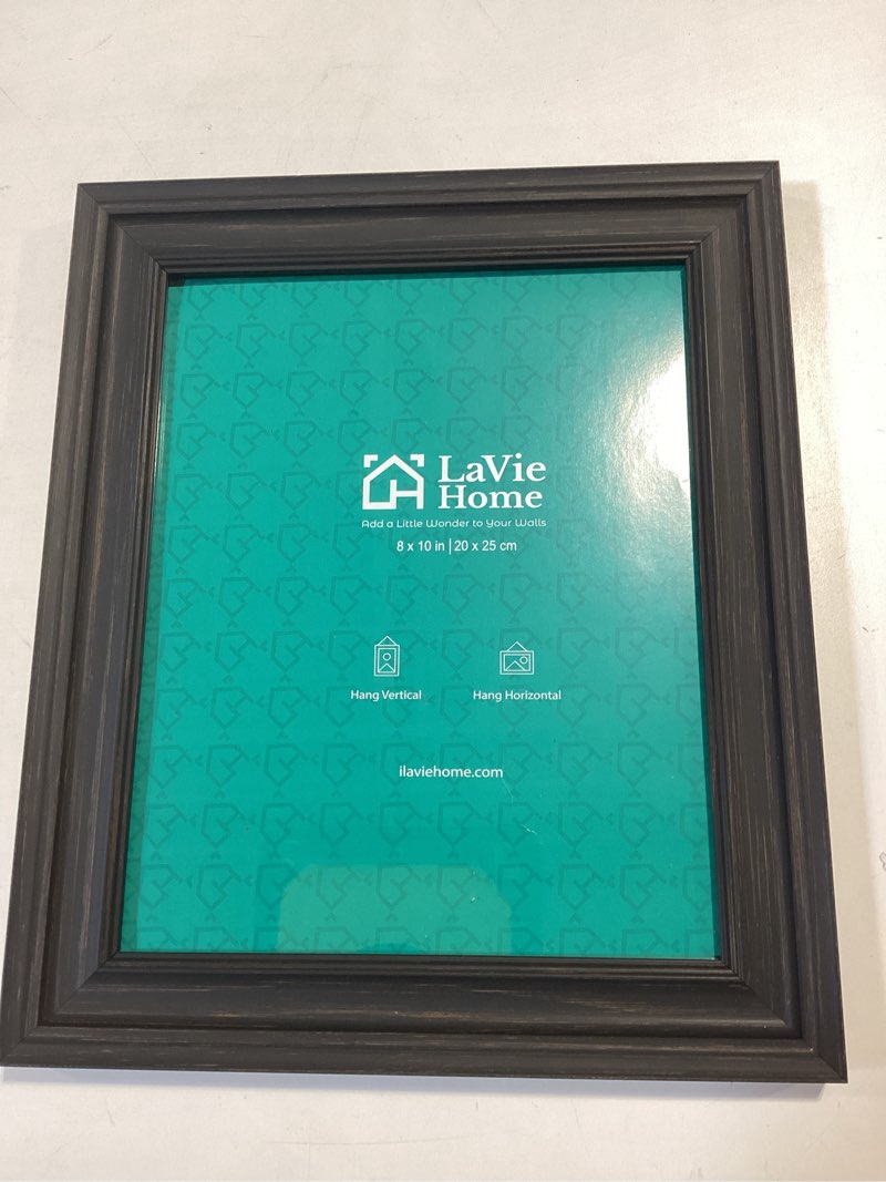 LaVie Home 8x10 Picture Frames (1 Pack, Black) Rustic Photo Frame Set with Tempered Glass for Wall Mount & Table Top Display 8x10 Black