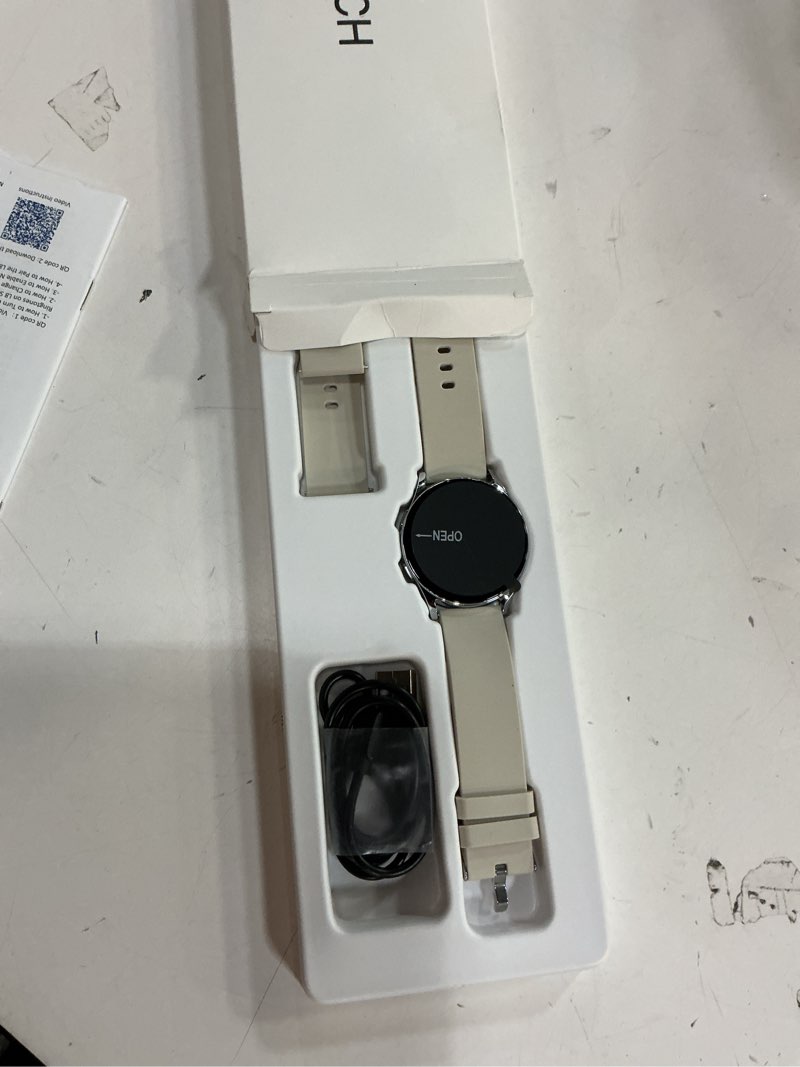 Condition photo showing New/Like New for ai smart watch wtih gpt, 41mm 1.32" amoled, answer/make calls, activity fitness tracker for android iphone with aod, 150+ sports, calorie & step counter, sleep monitor, women men, 2 bands (starlight)