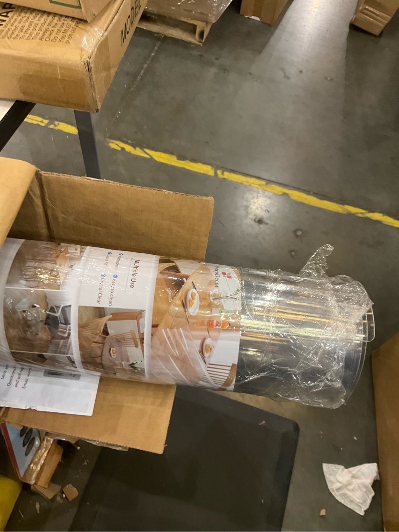 Condition photo showing Good Condition for OstepDecor Clear Table Protector 42 x 90 Inch, 2mm Thick Plastic Table Cover, Waterproof PVC Clear Table Cover Protector, Desk Protector Mat, Writing Desk Pad for Desktop, Coffee & Dining Room Table 42" x 90" (Rectangular) Crystal Clear 2mm