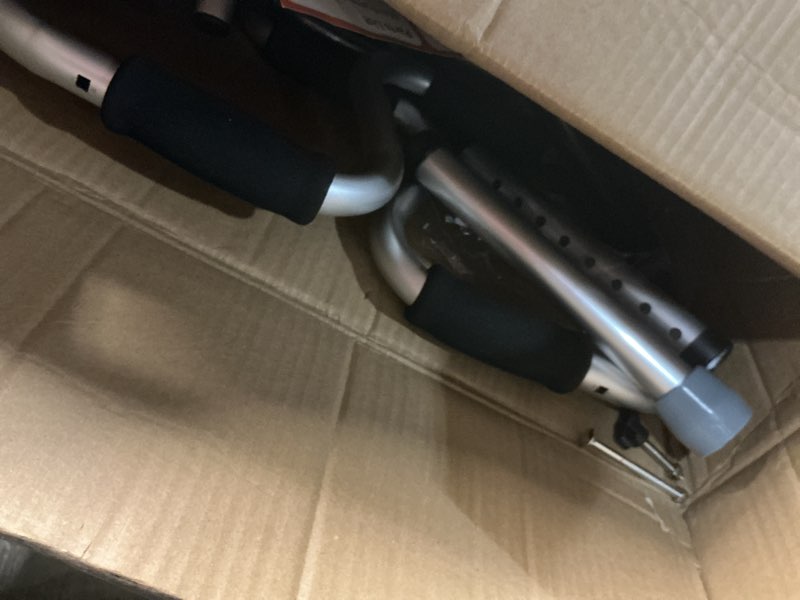 Condition photo showing As Is for Folding Walkers with Wheels and Seat 390LB,Auto Brake Double Front 5" Wheel Walker,Lightweight Standard Walkers for Seniors,Aluminum Rolling Walker for Adults,Height Adjustable Walking Mobility Aid