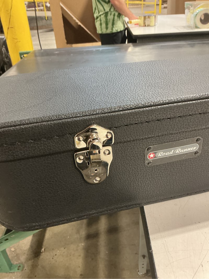 Condition photo showing As Is for as is 1  latch is broken  gator cases molded flight case for acoustic dreadnought guitars with tsa approved locking latches, (gtsa-gtrdread)