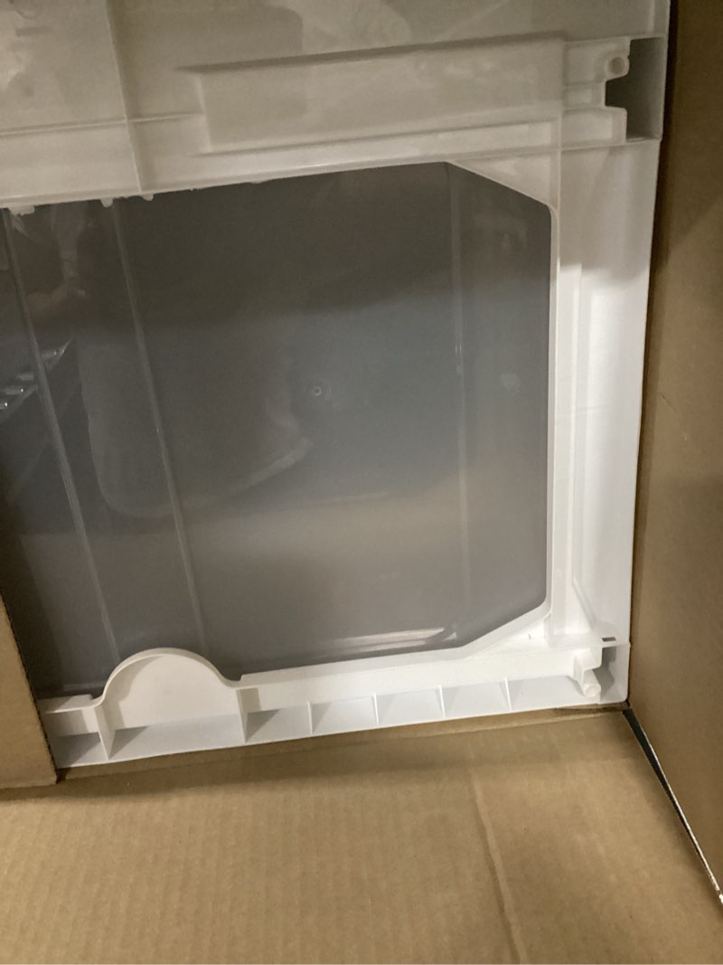 Condition photo showing As Is for iris usa plastic drawer storage organizer rolling cart, with wheels casters, 3-drawers, for art craft supplies bathroom dorm bedroom laundry room, wide, white white 3 drawer