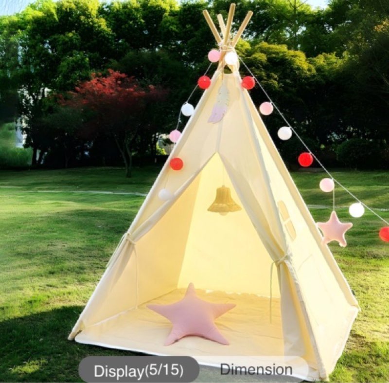 PLAYVIBE Teepee Tent (similar to stock photo)