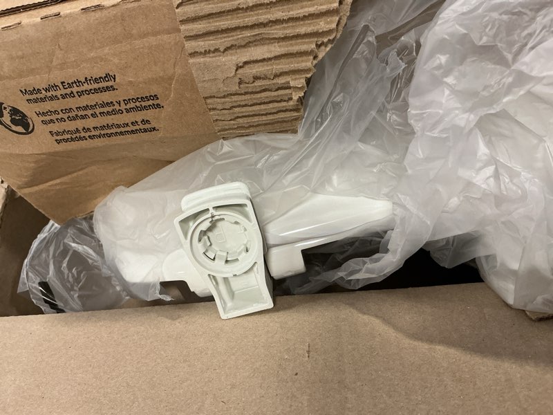 Condition photo showing As Is for Bemis 7300SLEC Slow Close Toilet Seat, Easy Clean Hinges and Durable Plastic Seat, Made in USA, Elongated, White Closed Front with Cover