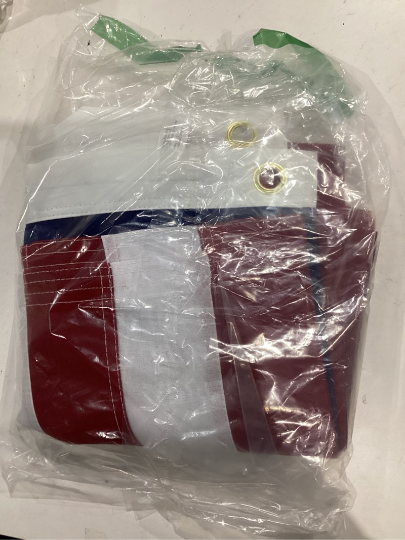 Condition photo showing Good Condition for American Flag for Outside 3x5 FT, Deluxe Heavy Duty Spun Polyster, TearProof and Waterproof Super Tough Series, All Weather High Wind USA US Flag with Embroidered Stars, Sewn Stripes, Brass Grommets 3 by 5 ft