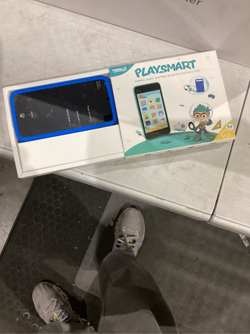 Condition photo showing New/Like New for momilla toys kids smart phone, 3.97" screen dual cameras w/ 21 stickers, birthday gifts for kids, 16gb toddler learning cell phone with games, boys girls toys for age 3 4 5 6 7 8 9 year old blue