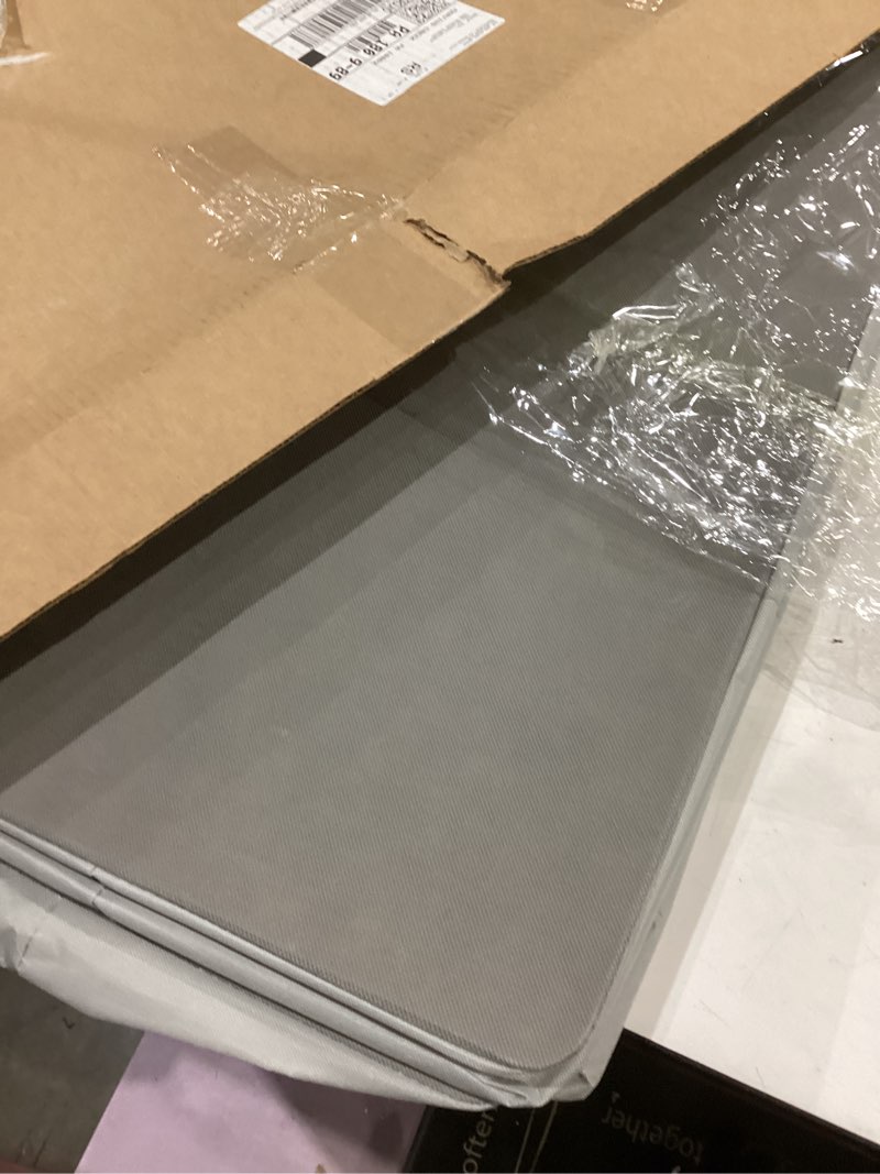 Condition photo showing Good Condition for clothes storage bins with metal frame foldable storage box clothes organizers storage containers for clothes sheets blankets books toys gifts and holiday decorations (100lx3 pack) 100l(23.6''x16.5"x15.7") light gray