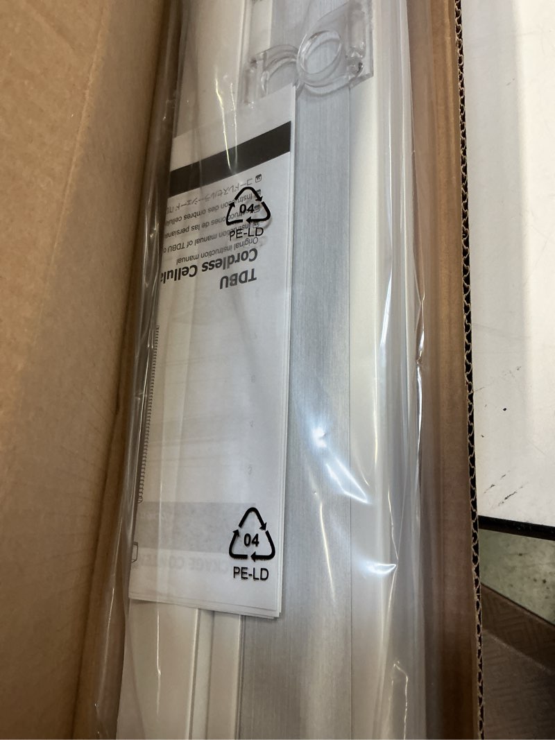 Condition photo showing Good Condition for LazBlinds Cordless Cellular Shades, No Tools No Drill Light Filtering Honeycomb Shades Pleated Blinds for Windows, 26'' W x 48'' H, White Light Filtering-white 26'' W x 48'' H