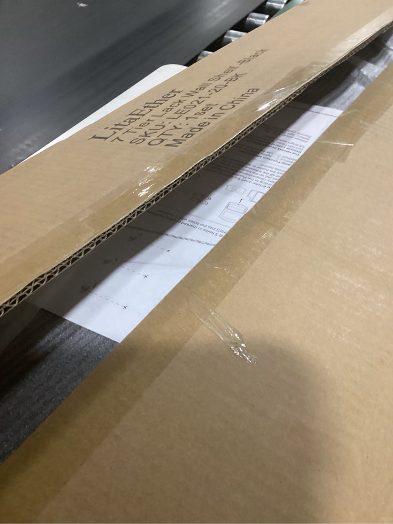 Condition photo showing Good Condition for Versatile 7 Tier Wall Shelf Unit,Black Lack Wall Shelf,Display Floating Shelf with LED Remote Control Light 7 Tier Black