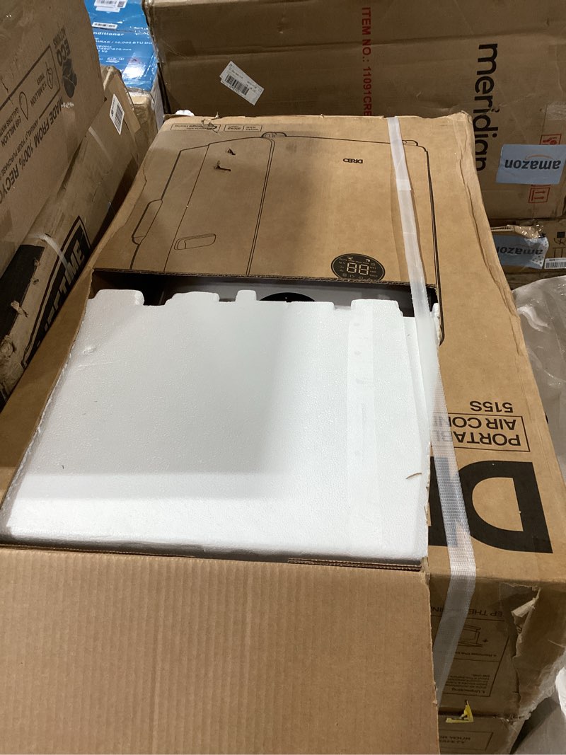 Condition photo showing As Is for dreo portable air conditioners, 12000 btu ashrae (8000 btu doe) smart ac unit for room with drainage-free cooling, app/voice/remote, fan & dehumidifier, quiet standing ac for bedroom, ac515s, white white 1 count (pack of 1)